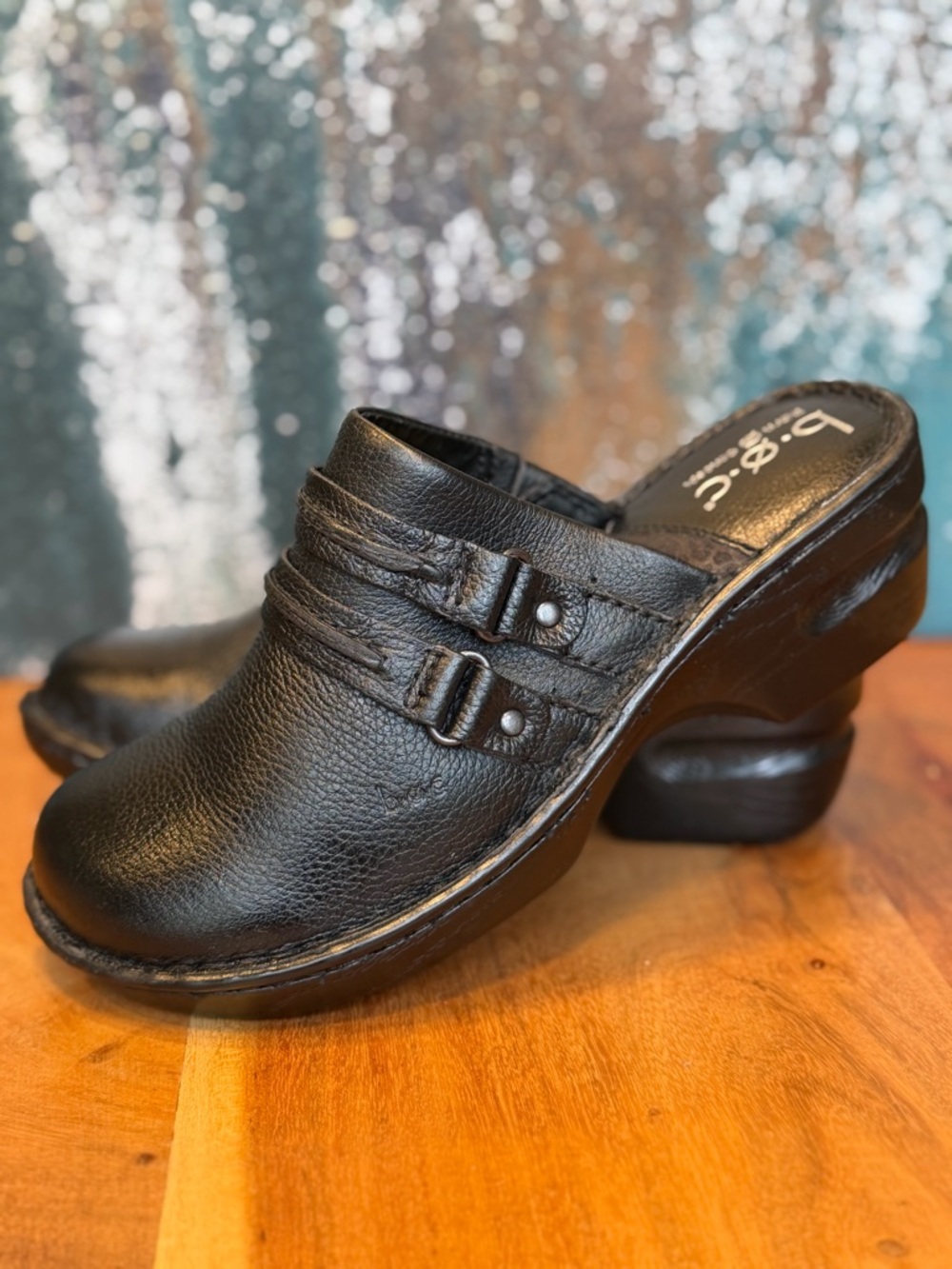 B.O.C. Minimalist Black Leather Clog Mule 2010s (NWOT)